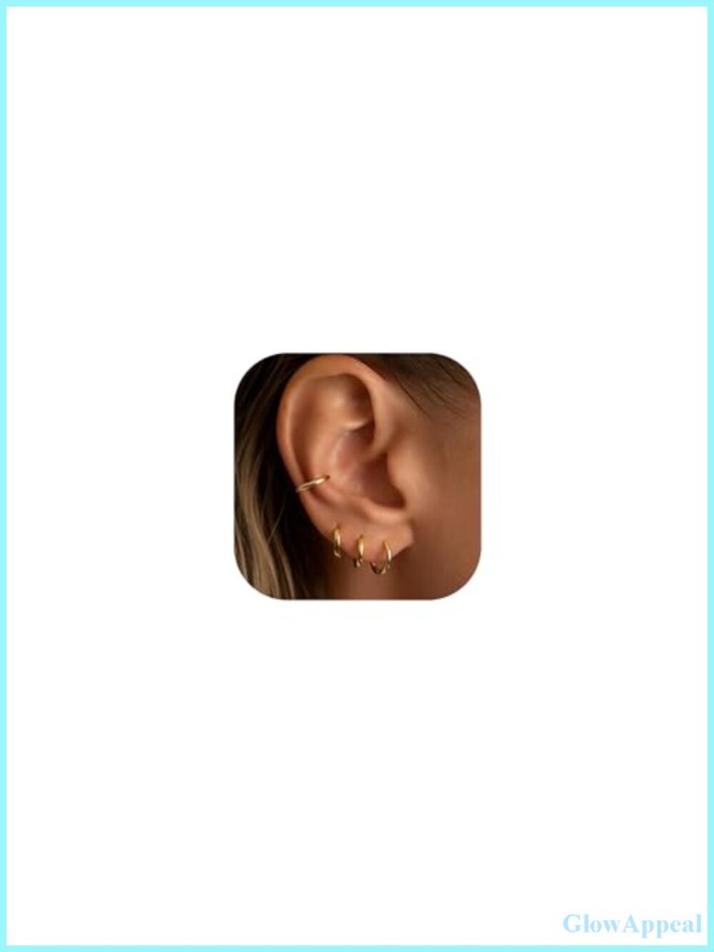 Gold Huggie Earrings Set 4 Pairs Non Tarnish Hypoallergenic Small Hoops for